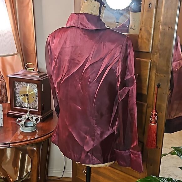 Lori Max Burgundy Evening Jacket with Rhinestones size 1X - Picture 7 of 11